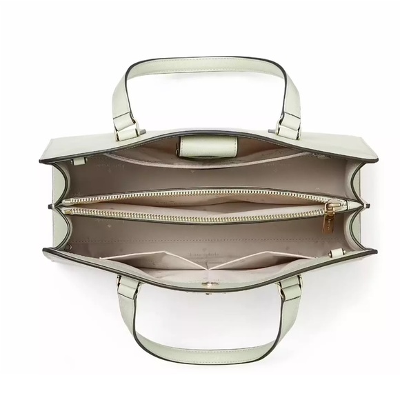 New Kate Spade Perry Medium Satchel Saffiano Leather Light Olive - Picture 4 of 5